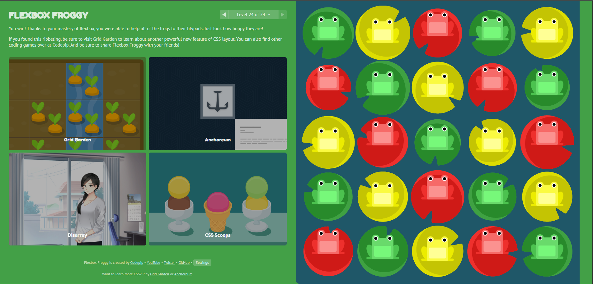 Flexbox Froggy Screenshot
